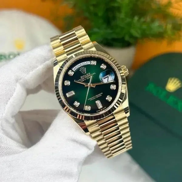 Day Date Gold Green Luxury Watch